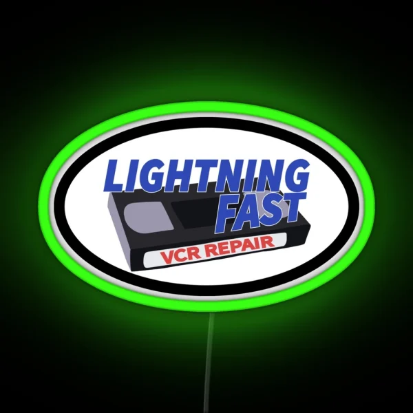 Lightning Fast Vcr Repair Logo RGB Neon Sign