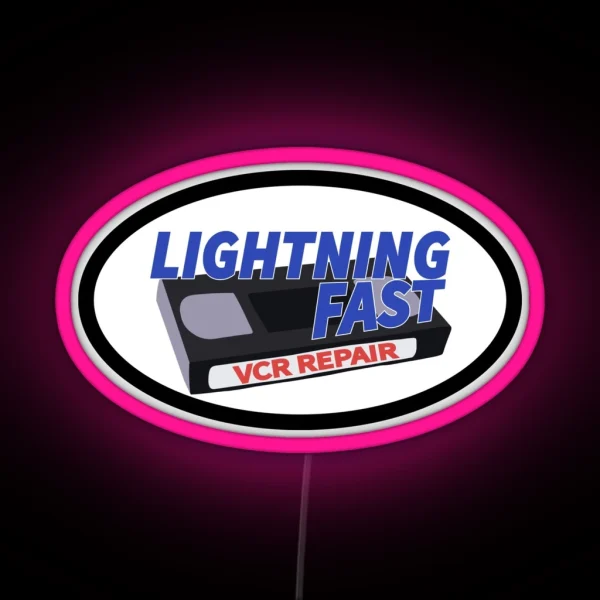 Lightning Fast Vcr Repair Logo RGB Neon Sign