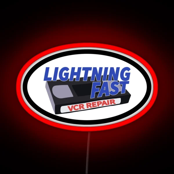 Lightning Fast Vcr Repair Logo RGB Neon Sign