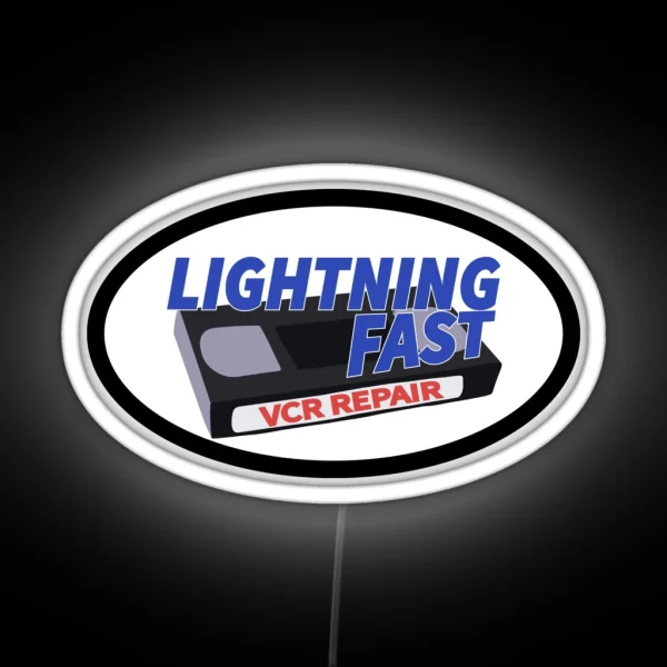 Lightning Fast Vcr Repair Logo RGB Neon Sign