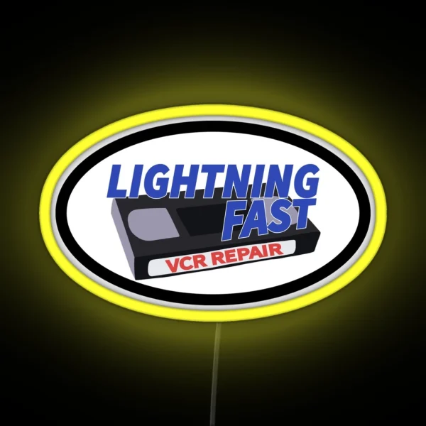 Lightning Fast Vcr Repair Logo RGB Neon Sign