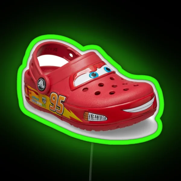 Lightning Mcqueen Crocs RGB Neon Sign