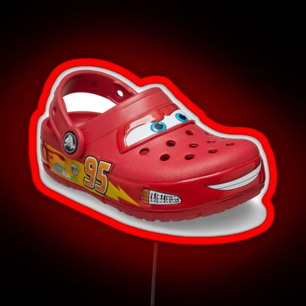 Lightning Mcqueen Crocs RGB Neon Sign