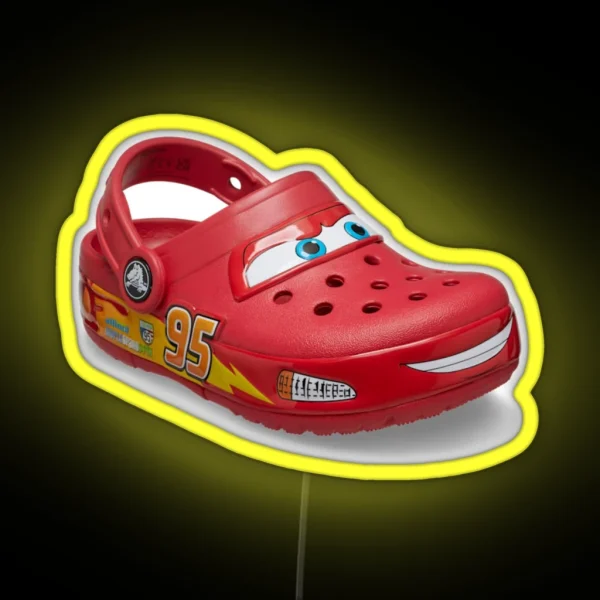 Lightning Mcqueen Crocs RGB Neon Sign