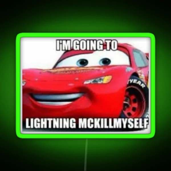 Lightning Mcqueen Reaction Meme RGB Neon Sign