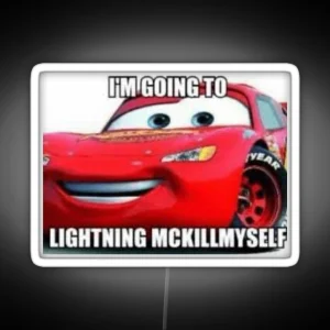 Lightning Mcqueen Reaction Meme RGB Neon Sign