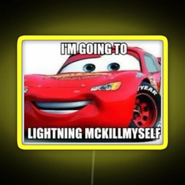 Lightning Mcqueen Reaction Meme RGB Neon Sign