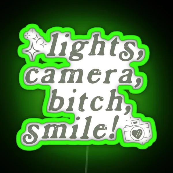 Lights Camera Bitch Smile Led Taylor Swift RGB Neon Sign