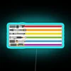 Galactic lightsaber glow in vibrant rainbow colors with dynamic effects