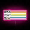 RGB LED Canvas Sign: Color-Changing Neon Lightsaber Rainbow Display Art