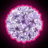 Vibrant lilac colored background with customizable rgb led neon lighting