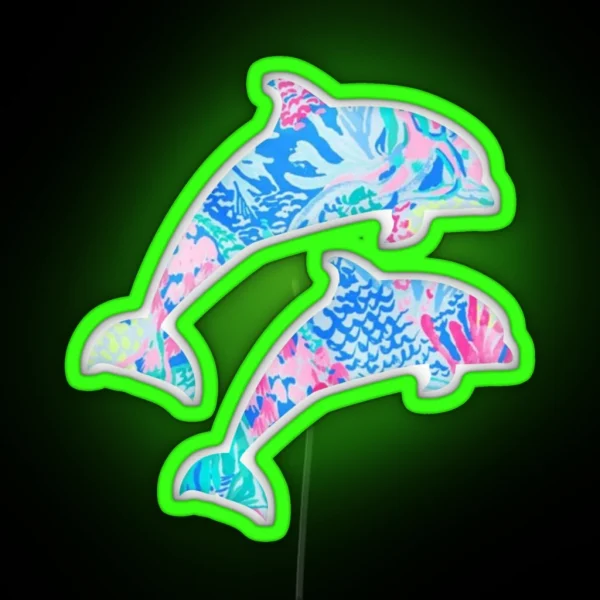 Lilly Pulitzer Dolphin Led RGB Neon Sign