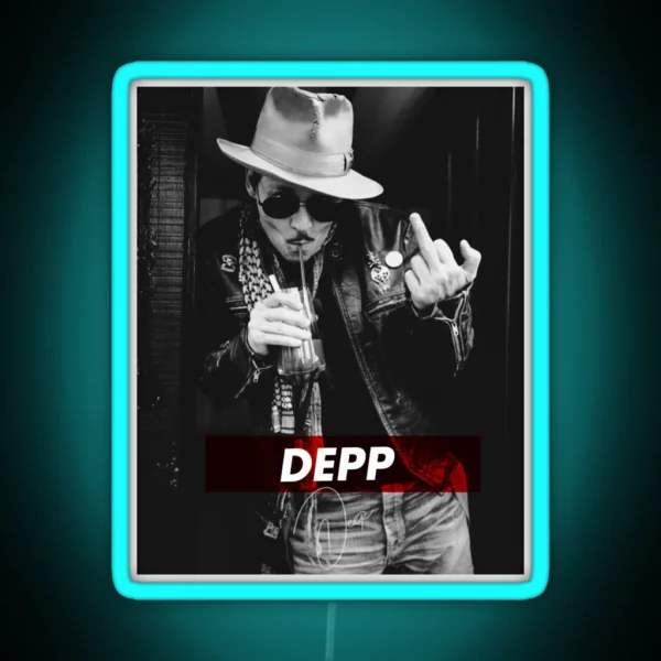 Limited Edition JOHNNY DEPP ART Perfect Gift RGB Neon Sign