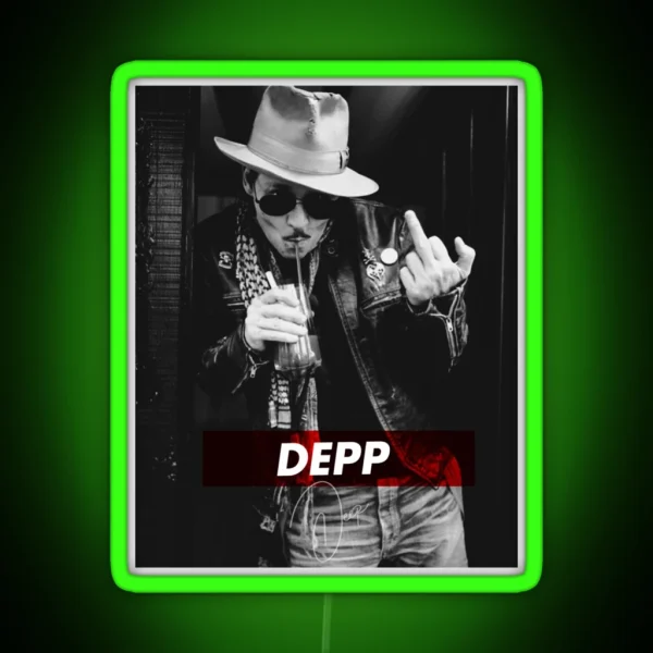 Limited Edition JOHNNY DEPP ART Perfect Gift RGB Neon Sign