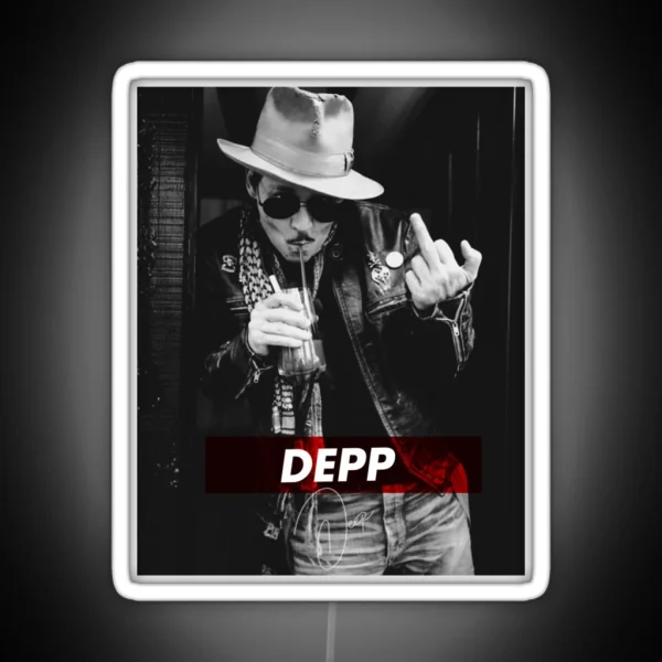 Limited Edition JOHNNY DEPP ART Perfect Gift RGB Neon Sign