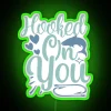 Modern Neon Sign with Hooked on You Message in RGB Colors