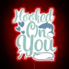 Modern Wall Decor with Romantic 'Hooked On You' Neon Sign