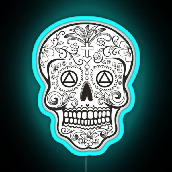 LIMITED TIME DESIGN Sober Sugar Skull RGB Neon Sign