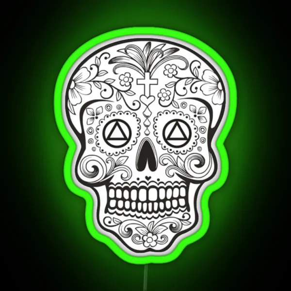 LIMITED TIME DESIGN Sober Sugar Skull RGB Neon Sign