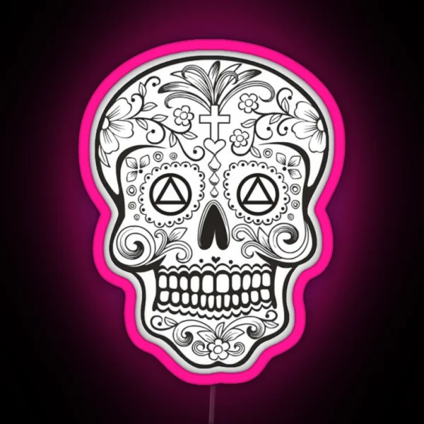 LIMITED TIME DESIGN Sober Sugar Skull RGB Neon Sign
