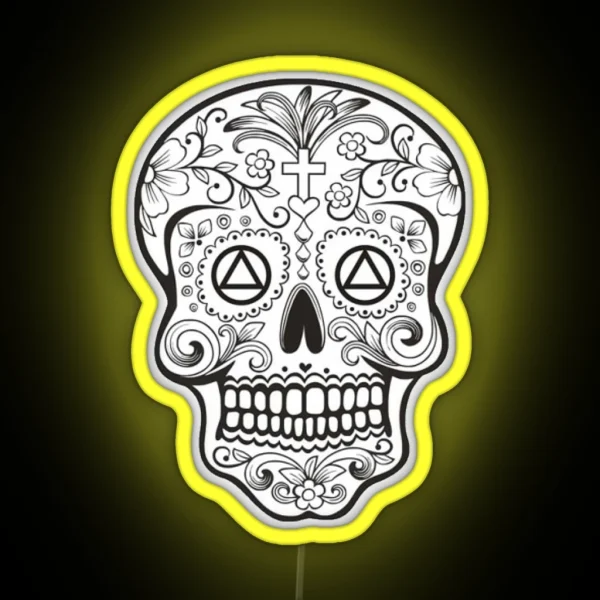 LIMITED TIME DESIGN Sober Sugar Skull RGB Neon Sign
