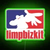 Electric band-inspired neon wall art featuring Limp Bizkit color scheme