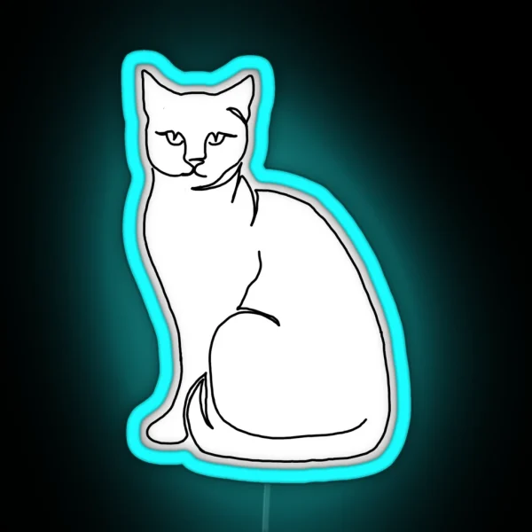 Lineart Cat RGB Neon Sign