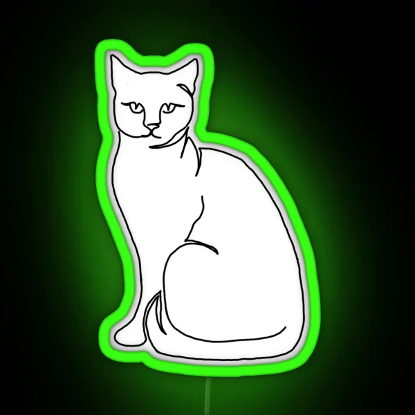 Lineart Cat RGB Neon Sign
