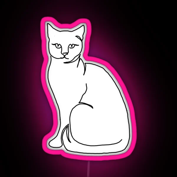 Lineart Cat RGB Neon Sign