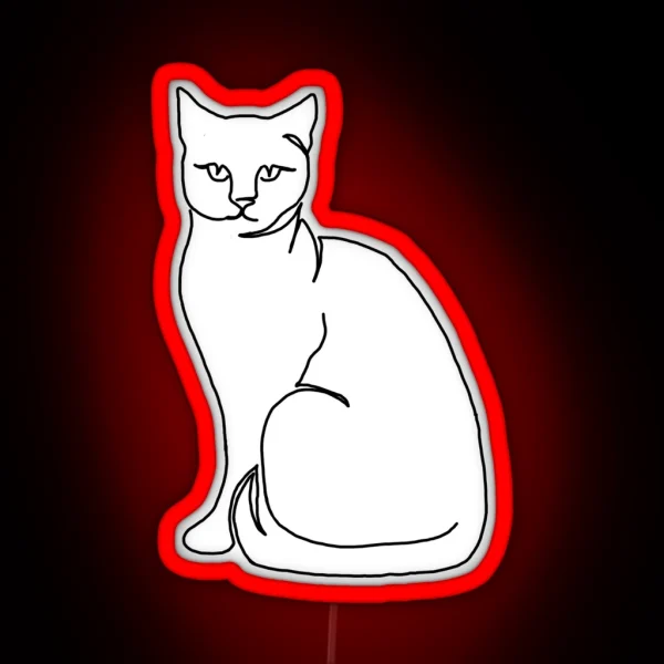 Lineart Cat RGB Neon Sign