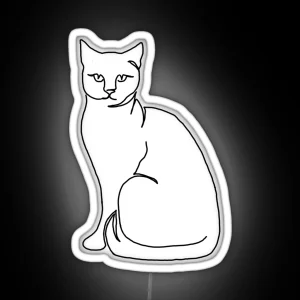 Lineart Cat RGB Neon Sign