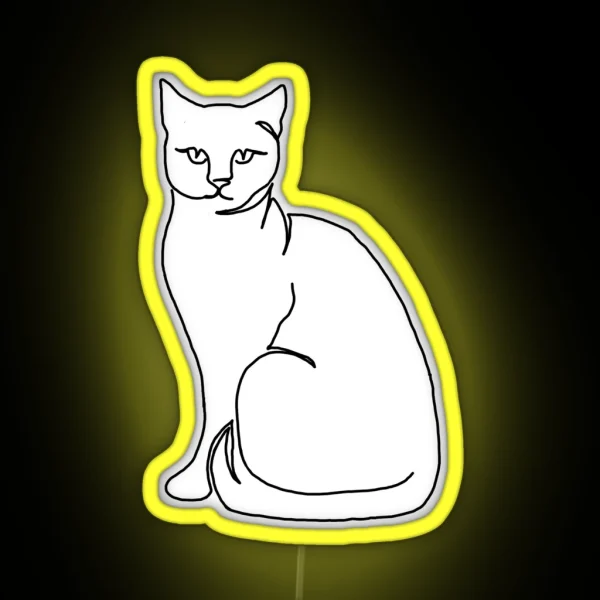 Lineart Cat RGB Neon Sign
