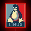 RGB Neon Sign Featuring Tux Penguin and Obama Tribute Design