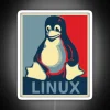 Customizable Linux Tux Penguin Obama Neon Sign with RGB Color Display