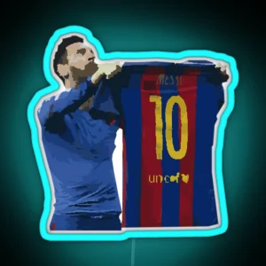 Lionel Messi Celebration RGB Neon Sign