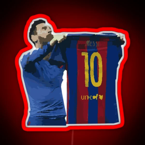 Lionel Messi Celebration RGB Neon Sign