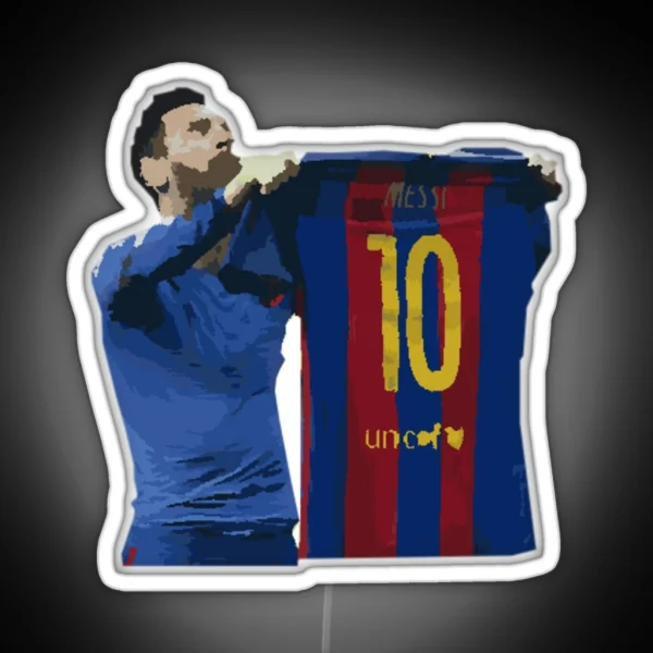 Lionel Messi Celebration RGB Neon Sign