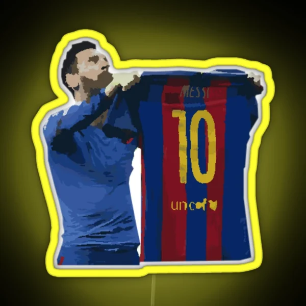 Lionel Messi Celebration RGB Neon Sign