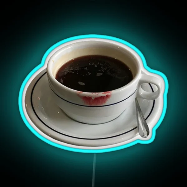 Lipstick Stained Coffee Mug RGB Neon Sign