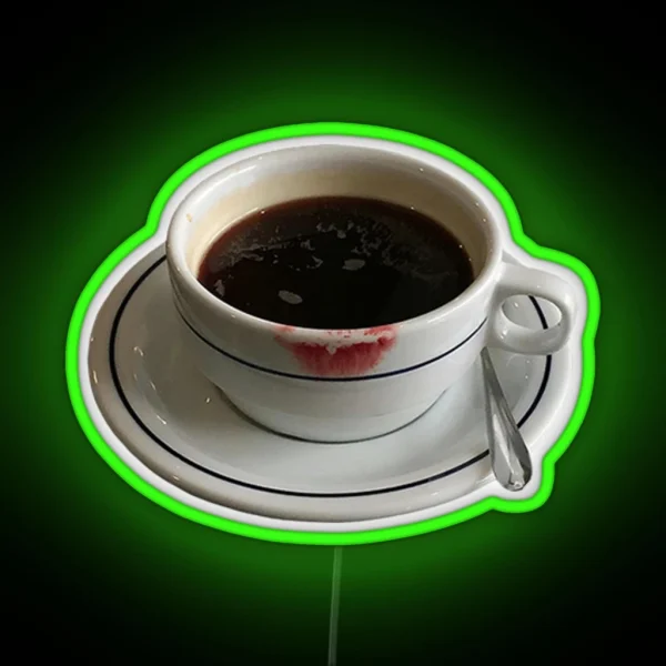 Lipstick Stained Coffee Mug RGB Neon Sign
