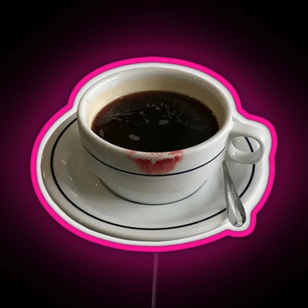 Lipstick Stained Coffee Mug RGB Neon Sign