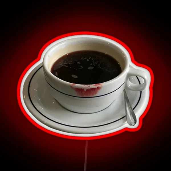 Lipstick Stained Coffee Mug RGB Neon Sign