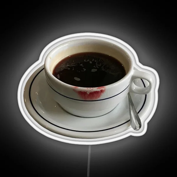 Lipstick Stained Coffee Mug RGB Neon Sign