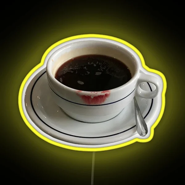 Lipstick Stained Coffee Mug RGB Neon Sign
