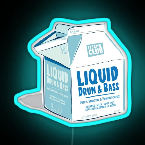 Liquid Drum And Bass Juice Carton 175 Bpm Club RGB Neon Sign