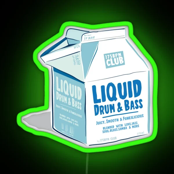 Liquid Drum And Bass Juice Carton 175 Bpm Club RGB Neon Sign