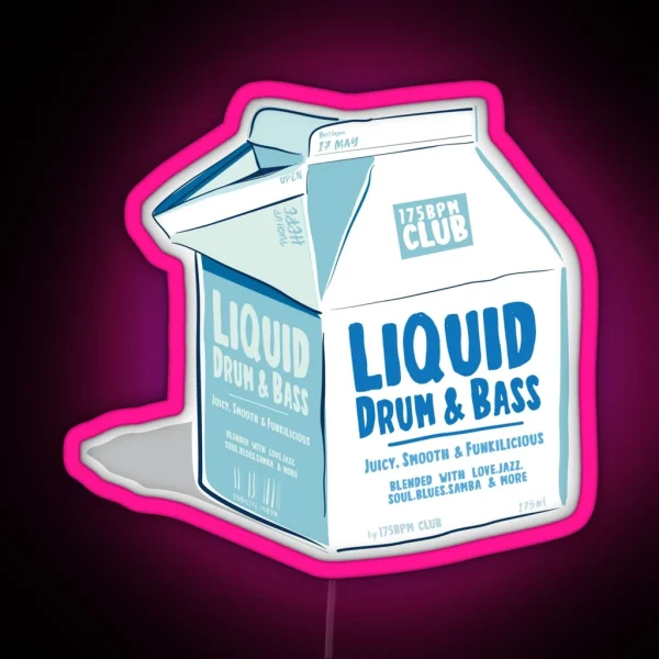 Liquid Drum And Bass Juice Carton 175 Bpm Club RGB Neon Sign