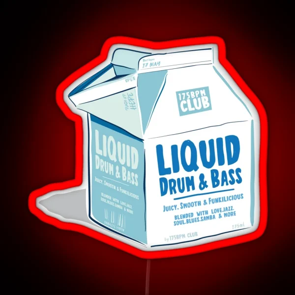 Liquid Drum And Bass Juice Carton 175 Bpm Club RGB Neon Sign