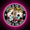 Customizable LED display bar sign with retro casino theme ambiance.