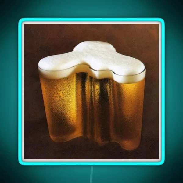 Littala Aalto Vase With Beer In It RGB Neon Sign
